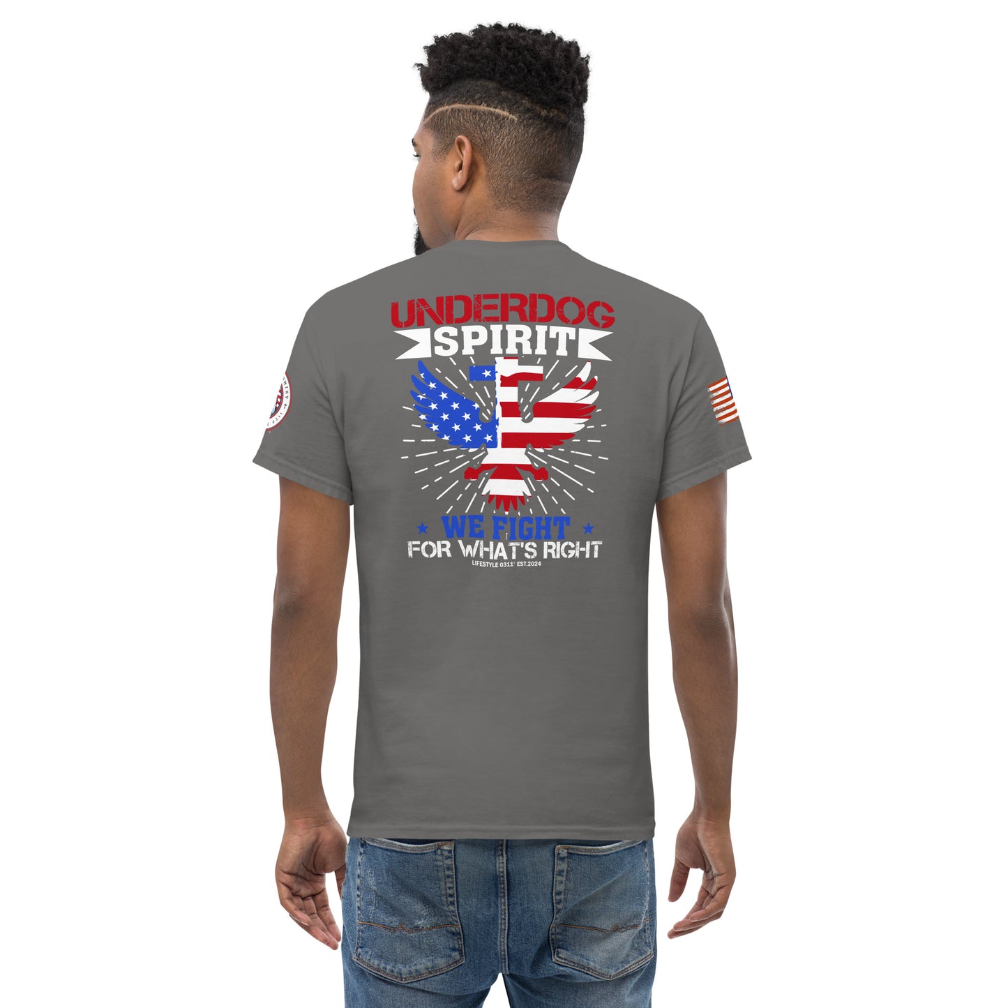 Under Dog Spirit We Fight for What's Right Men's Classic Tee