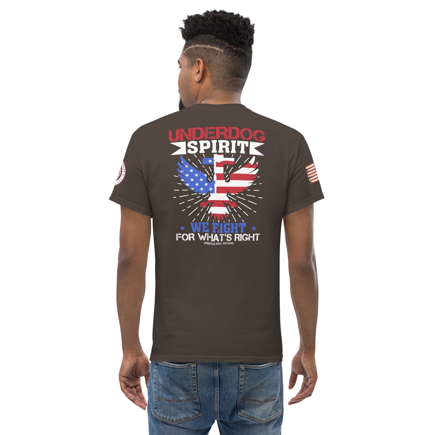 Under Dog Spirit We Fight for What's Right Men's Classic Tee