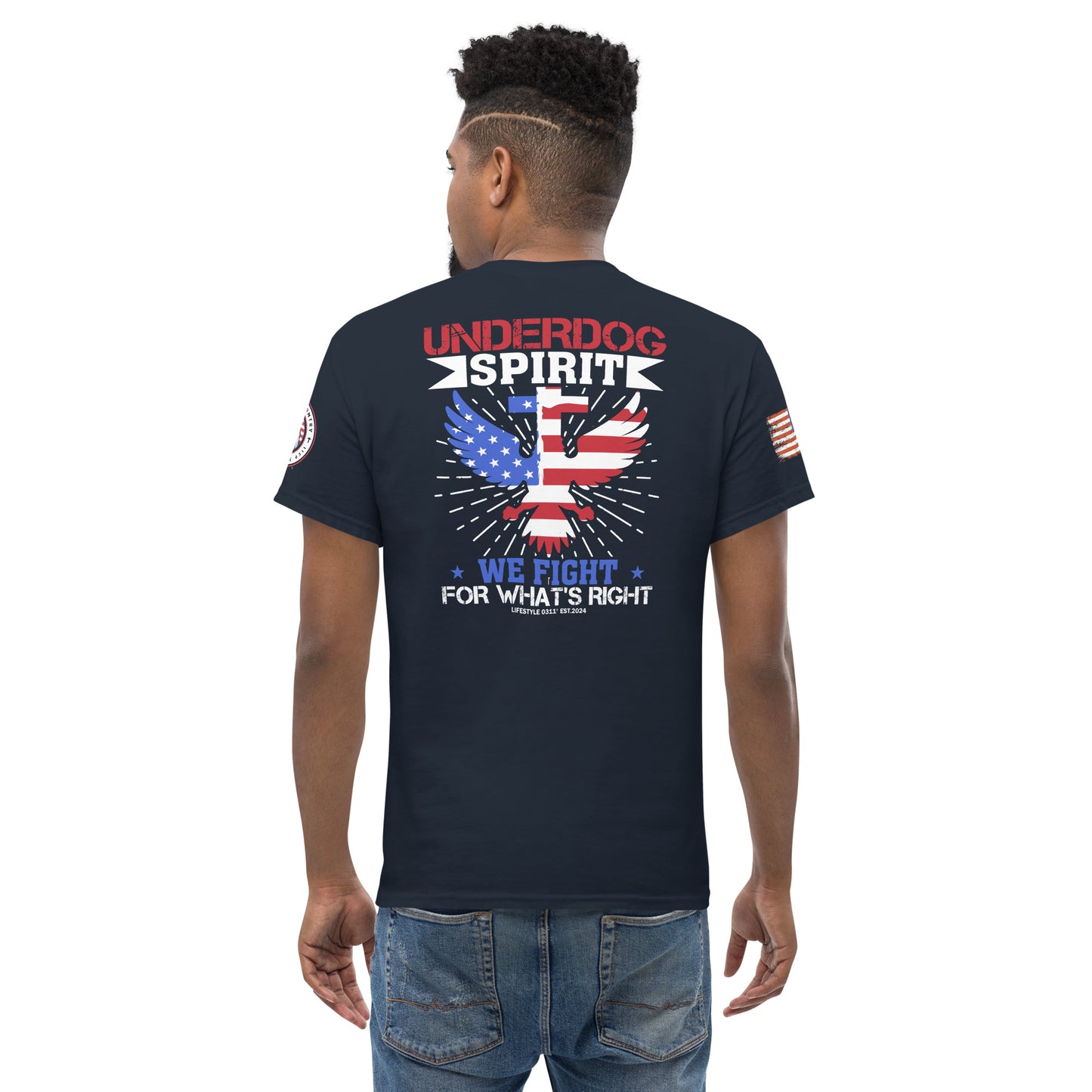 Under Dog Spirit We Fight for What's Right Men's Classic Tee