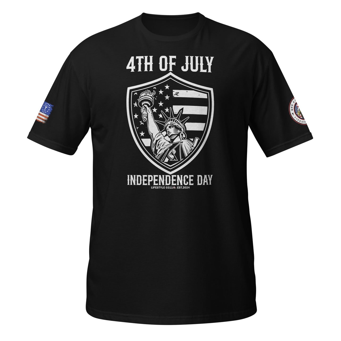 4th of July Shield Independence Day Short-Sleeve Unisex T-Shirt