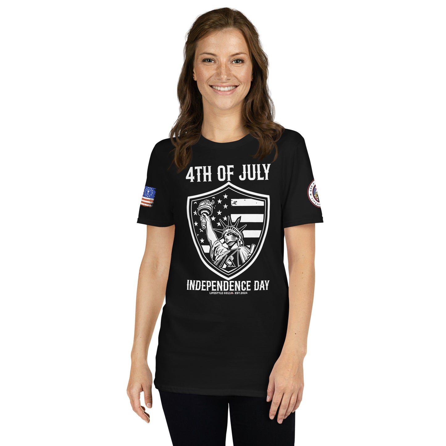 4th of July Shield Independence Day Short-Sleeve Unisex T-Shirt