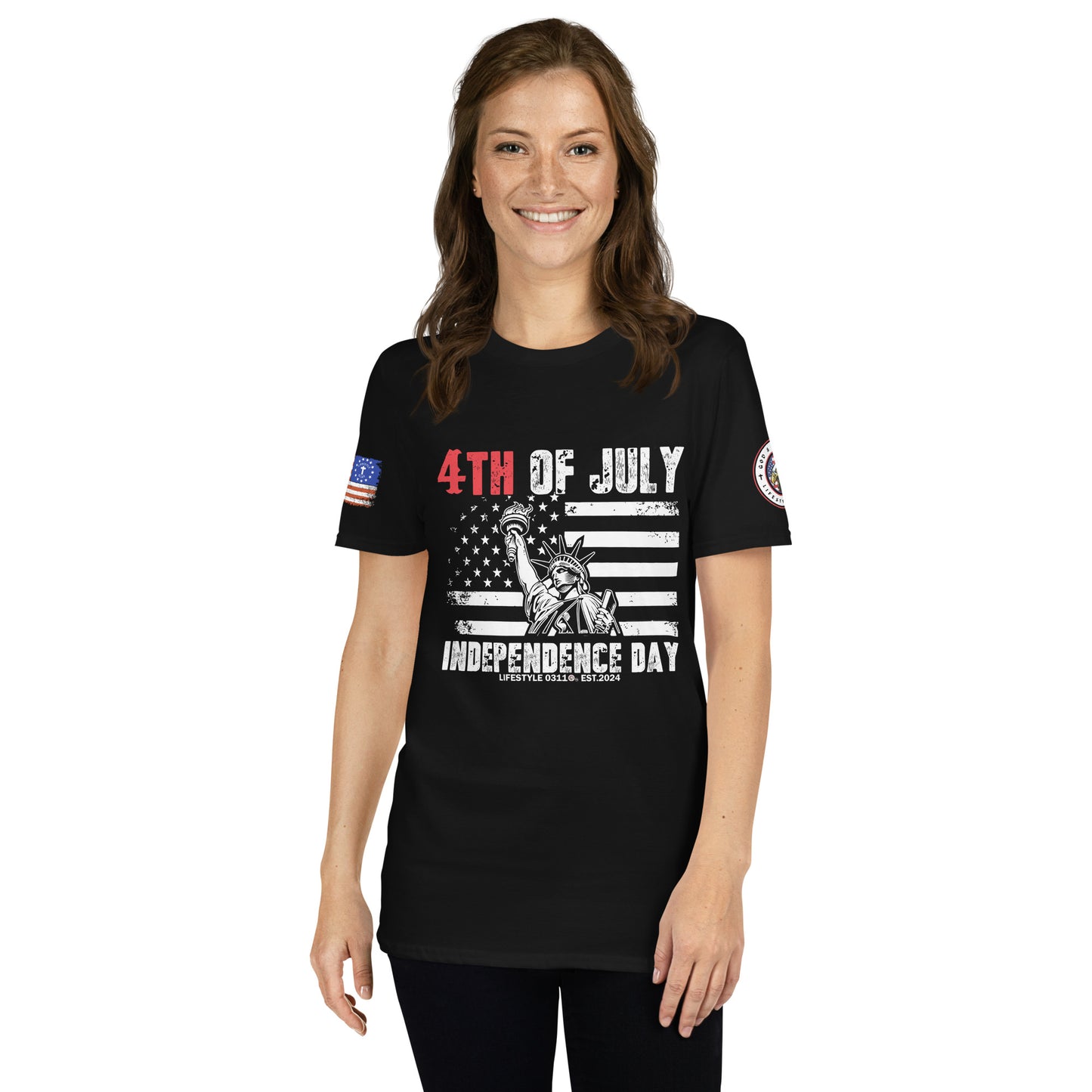 4th of July Statue of Liberty Short-Sleeve Unisex T-Shirt