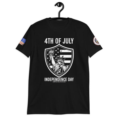 4th of July Shield Liberty Short-Sleeve Unisex T-Shirt