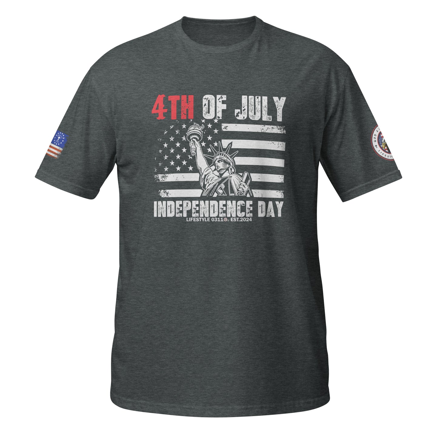 4th of July Statue of Liberty Short-Sleeve Unisex T-Shirt