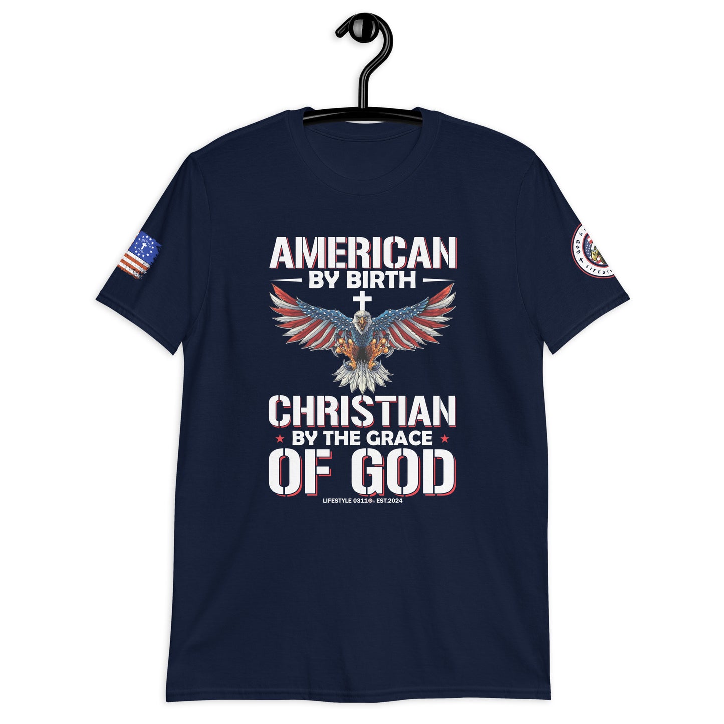 American by Birth Christian by Grace Short-Sleeve Unisex T-Shirt