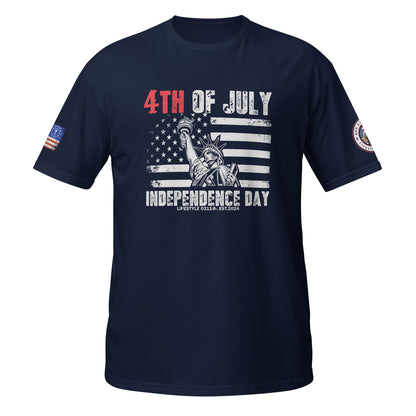 4th of July Statue of Liberty Short-Sleeve Unisex T-Shirt