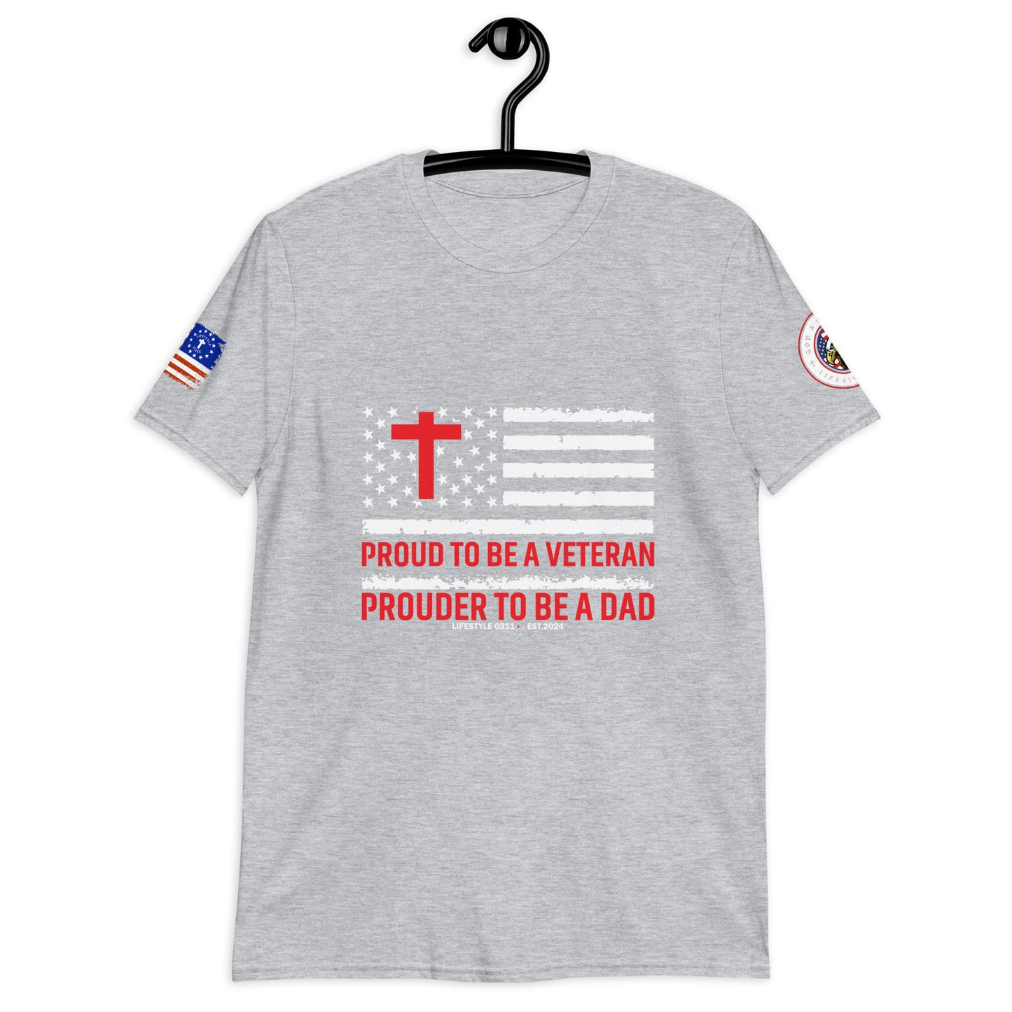 Proud Veteran Prouder Dad Short-Sleeve Unisex T-Shirt