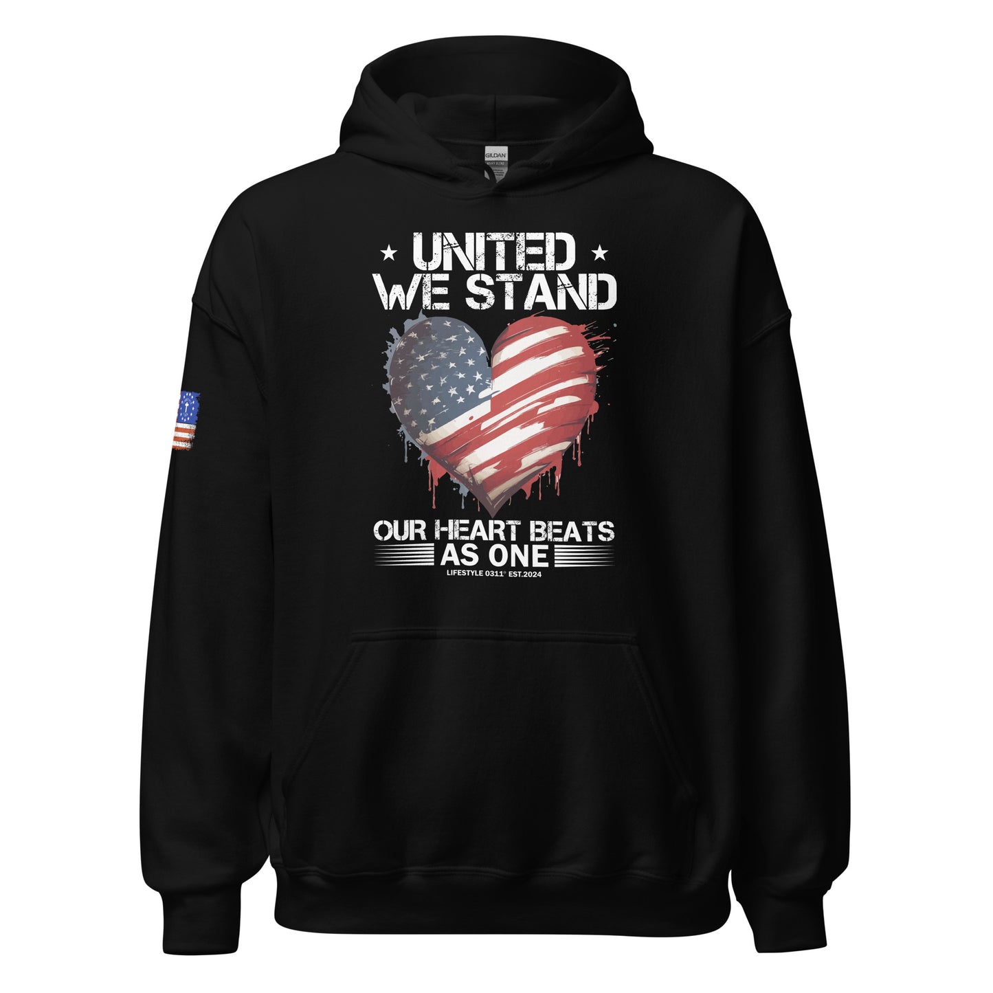 United We Stand Our Heart Beats as One Unisex Hoodie