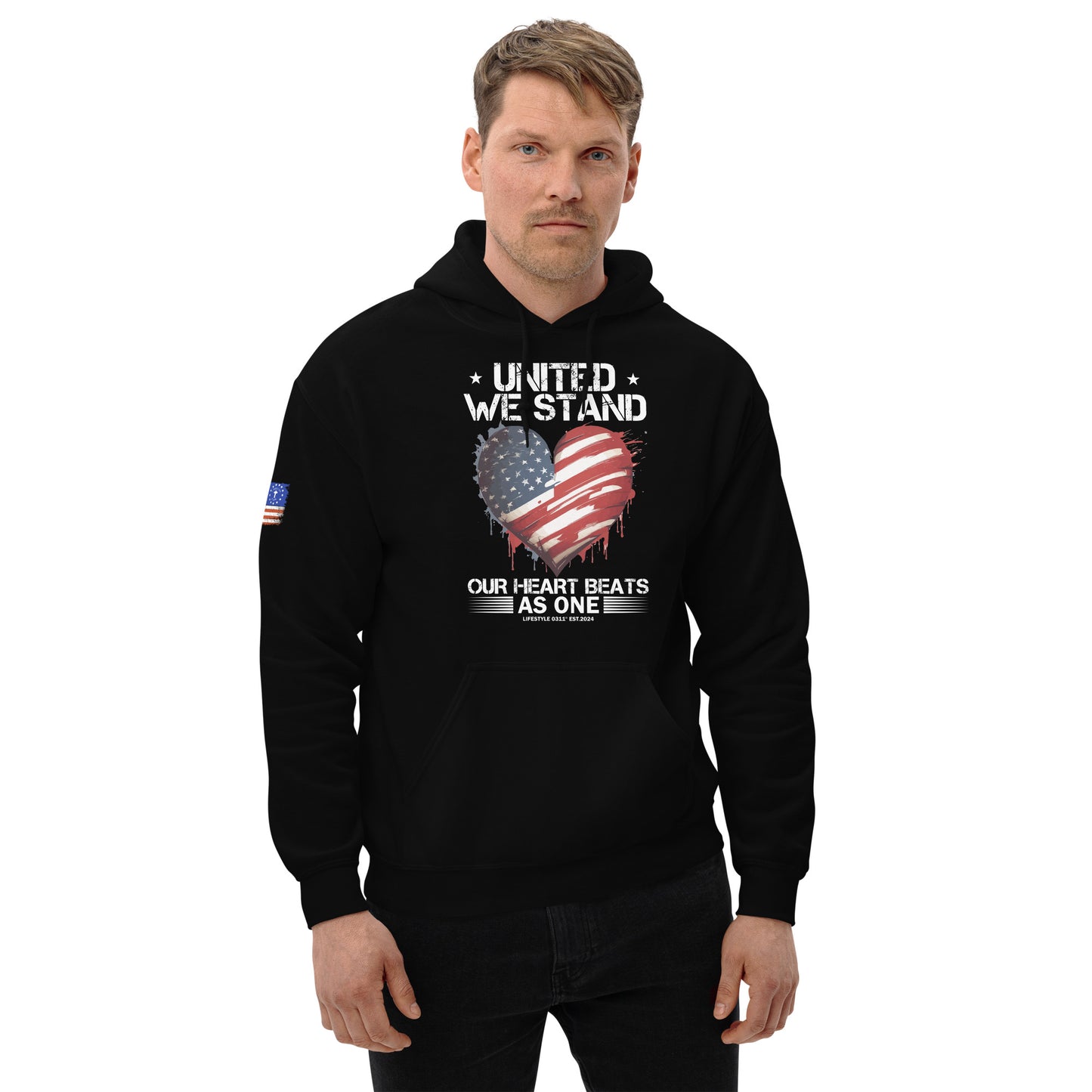 United We Stand Our Heart Beats as One Unisex Hoodie