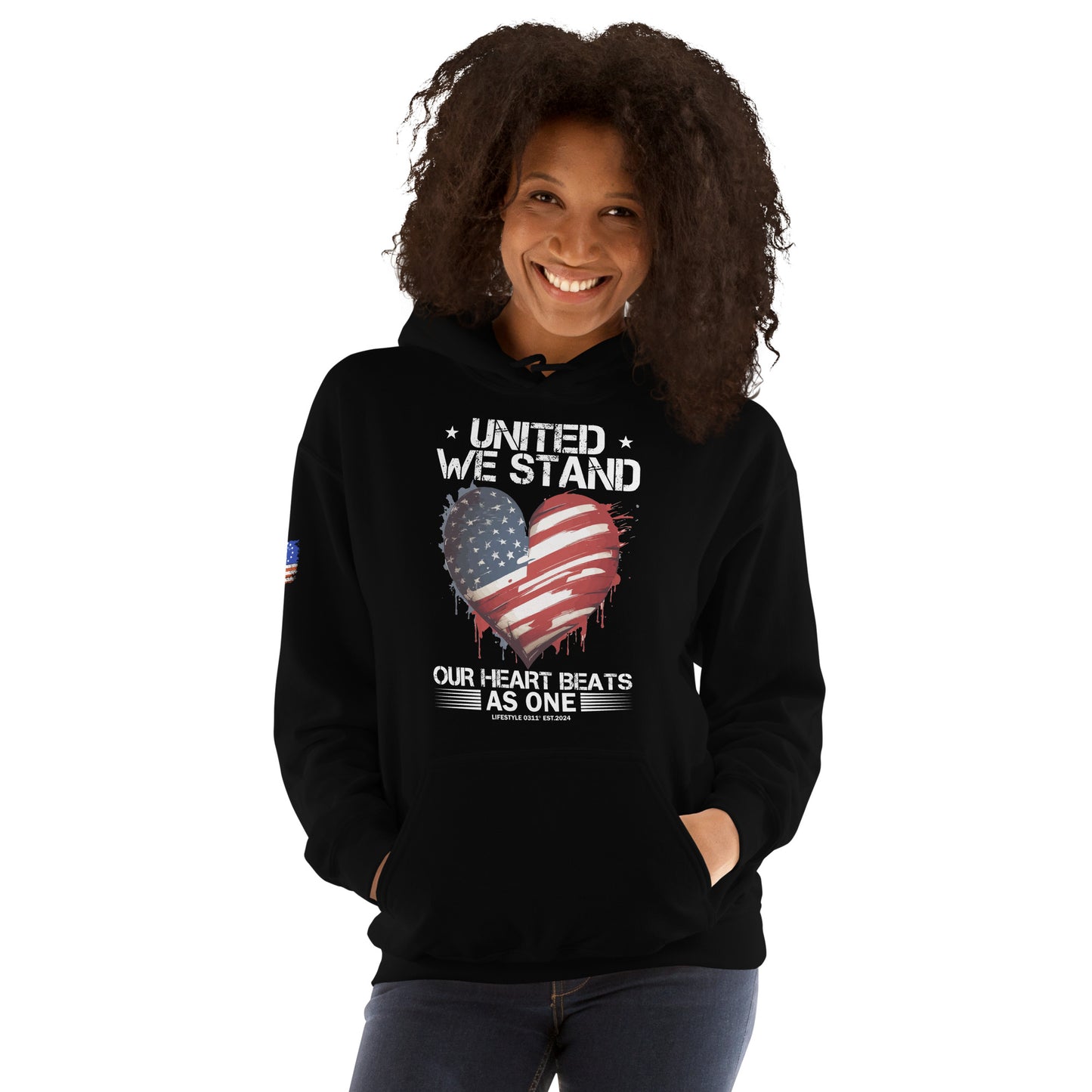 United We Stand Our Heart Beats as One Unisex Hoodie