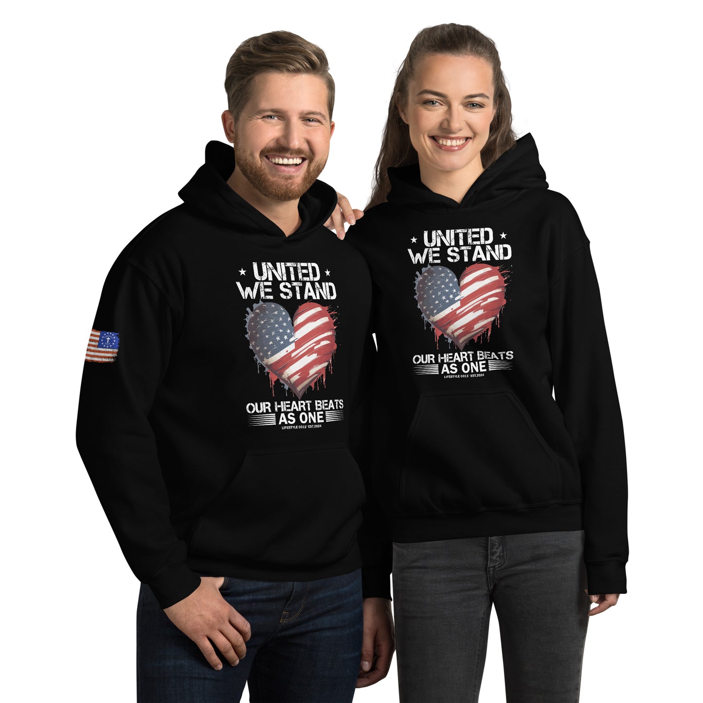 United We Stand Our Heart Beats as One Unisex Hoodie