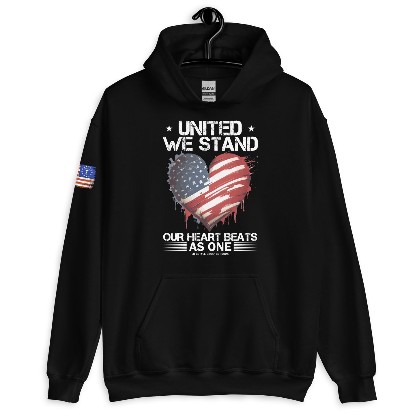 United We Stand Our Heart Beats as One Unisex Hoodie