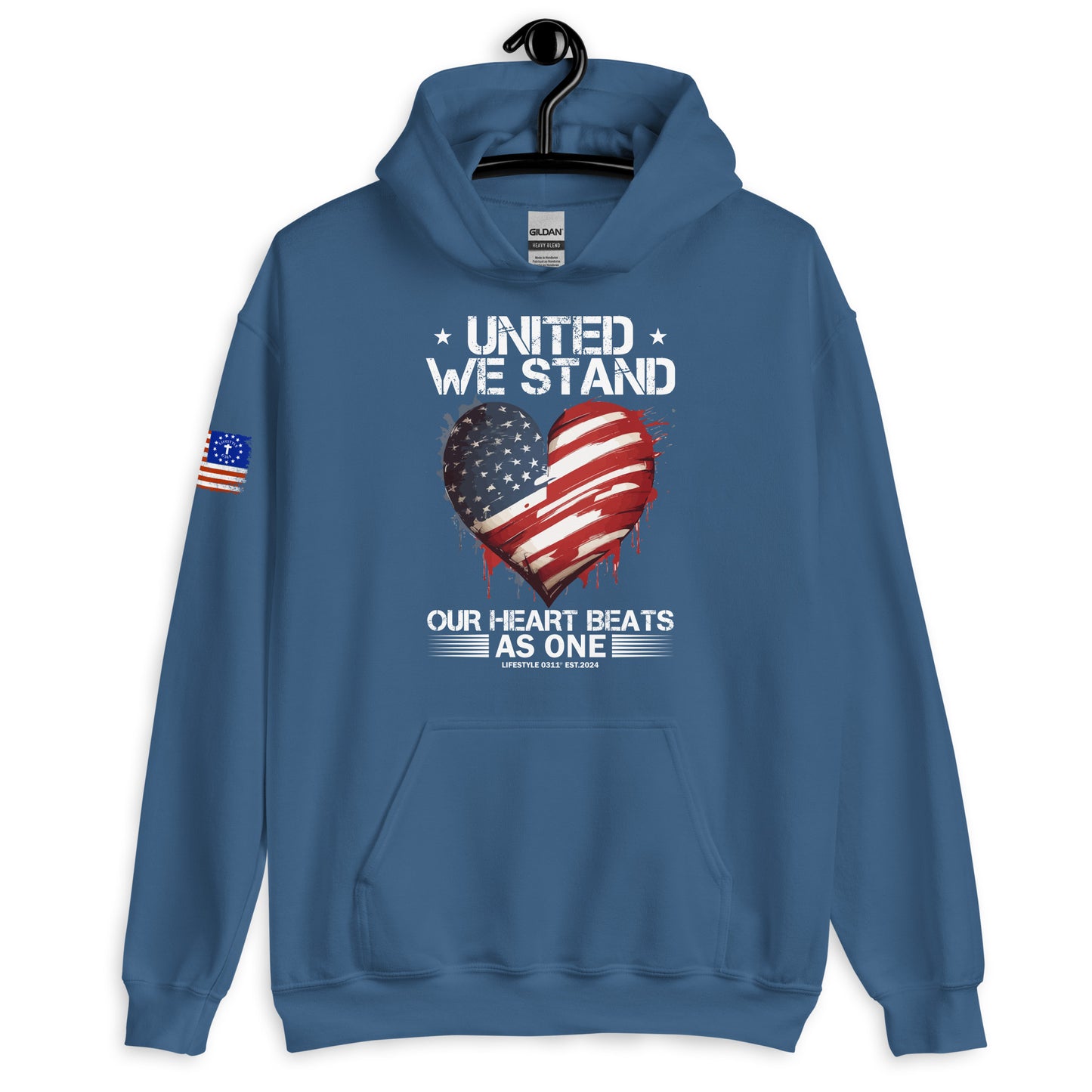 United We Stand Our Heart Beats as One Unisex Hoodie