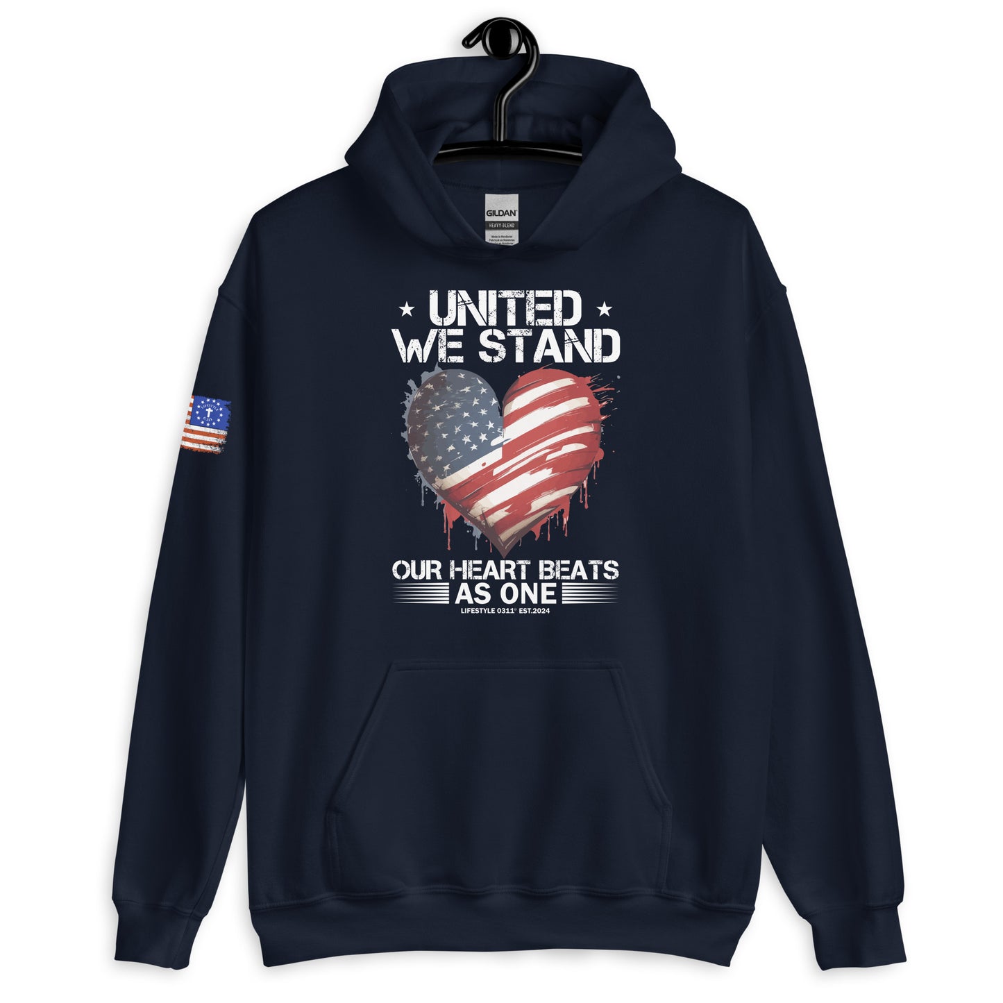 United We Stand Our Heart Beats as One Unisex Hoodie