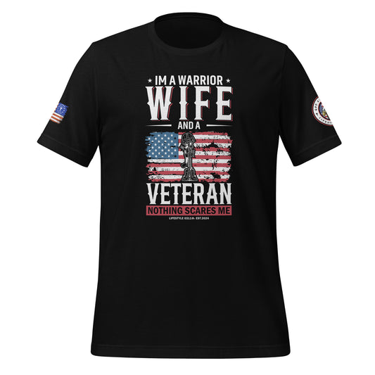 Wife, Worrier & Veteran  Unisex t-shirt