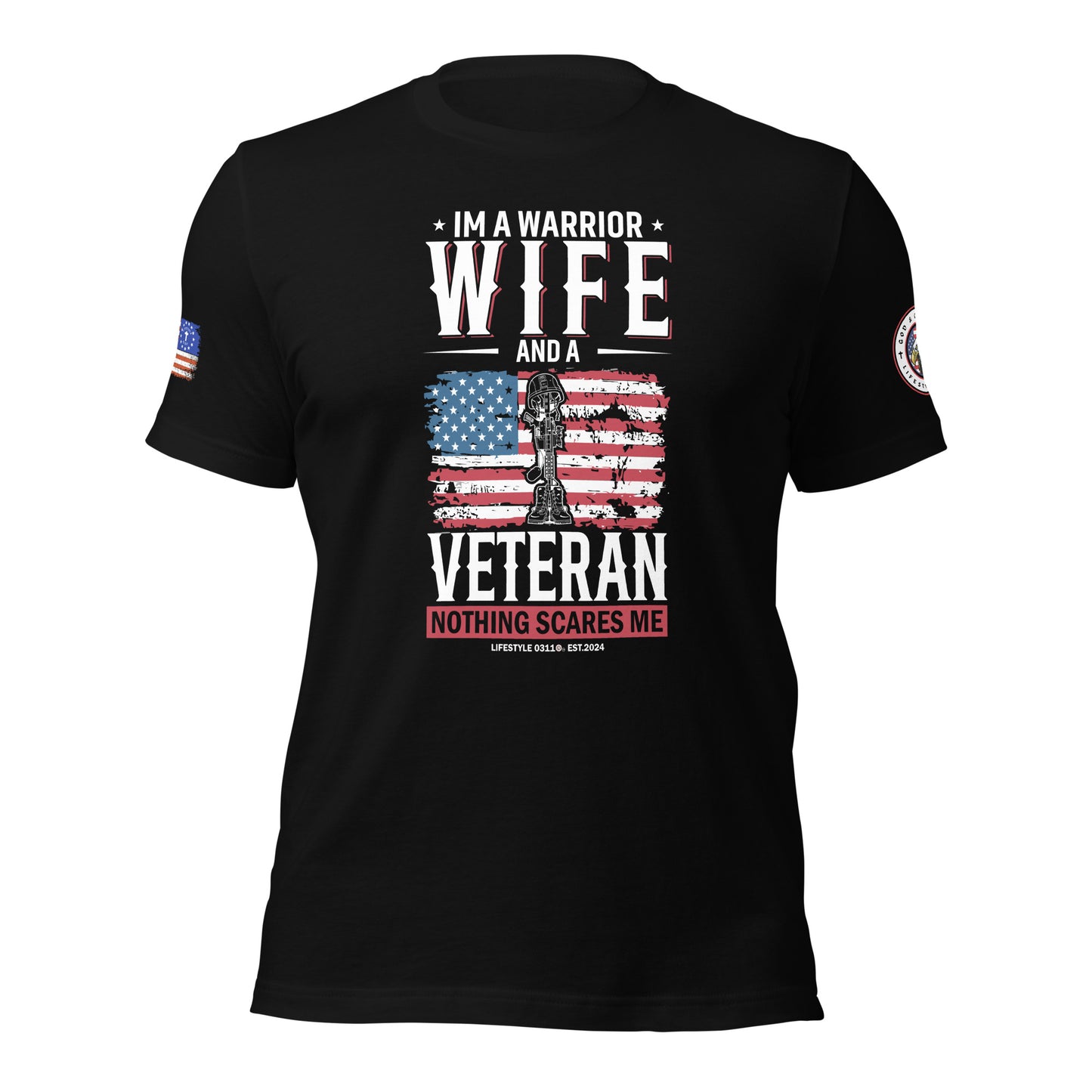 Wife, Worrier & Veteran  Unisex t-shirt