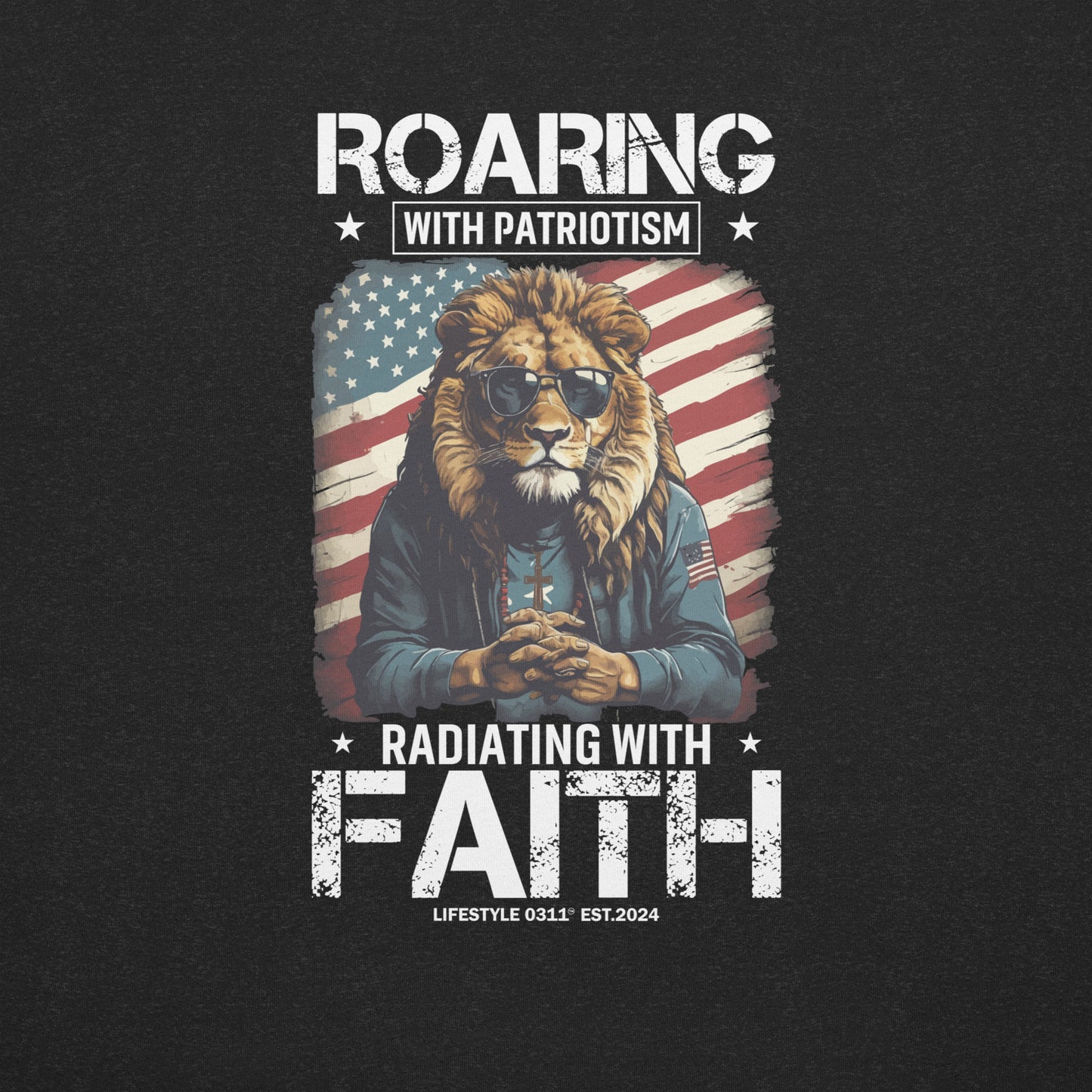 Roaring With Patriotism Unisex t-shirt