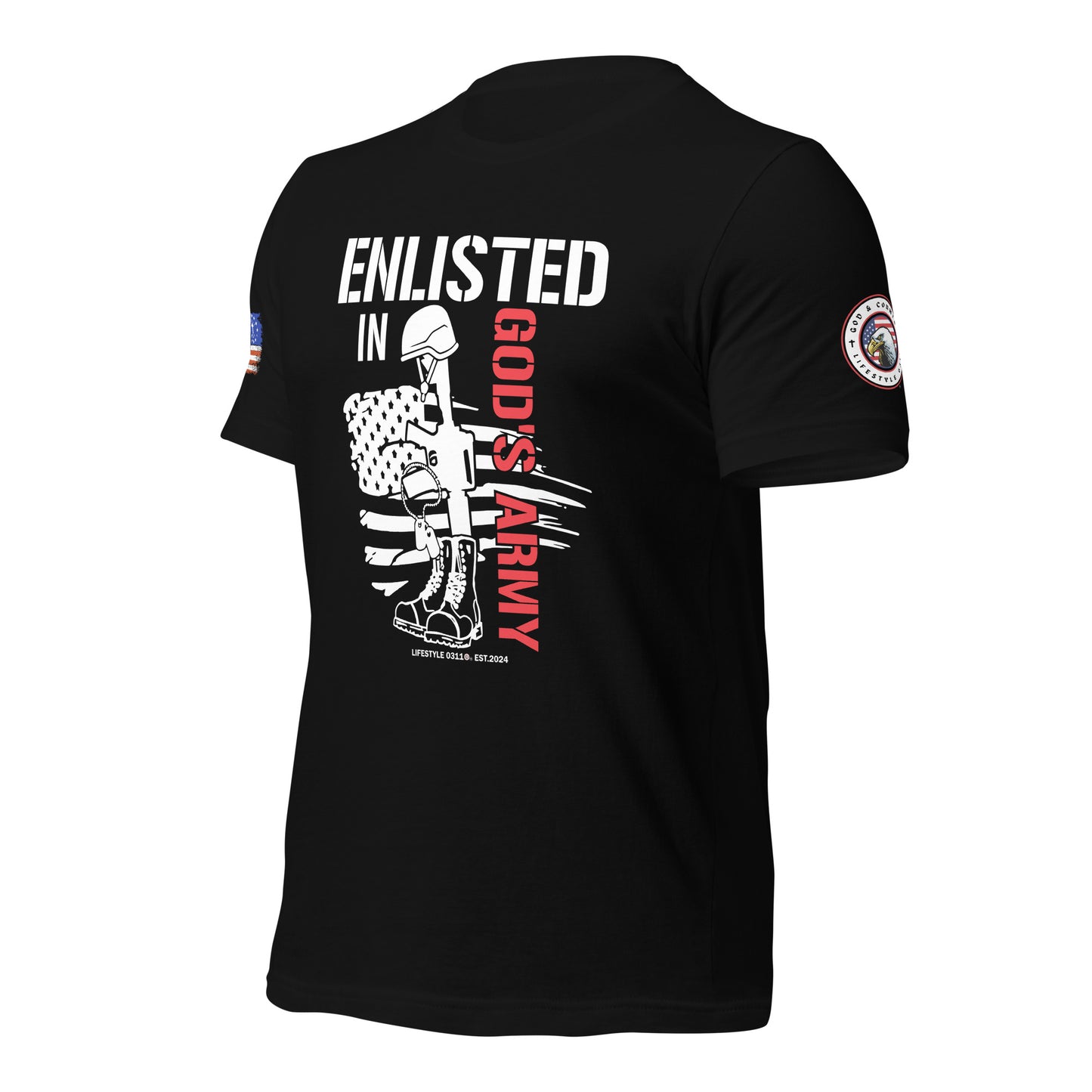 Enlisted in Gods Army Unisex t-shirt