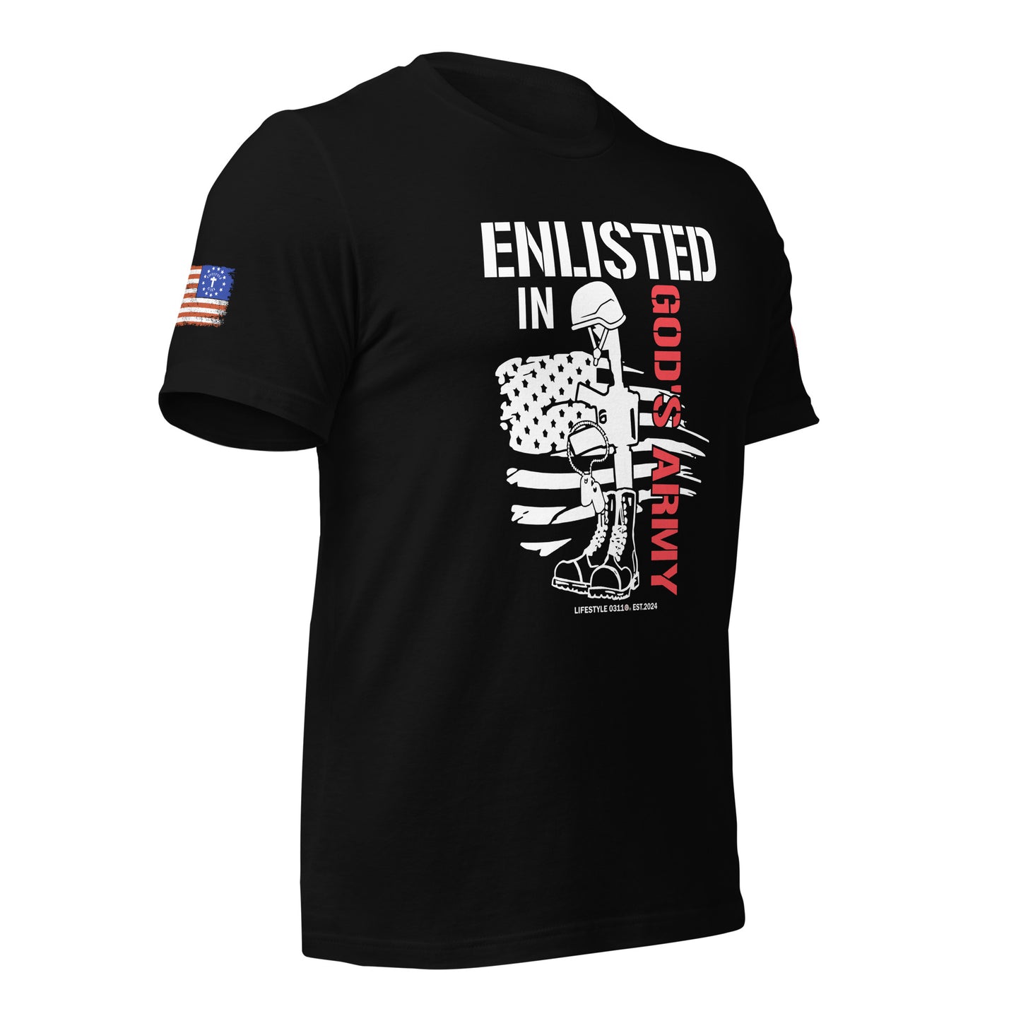 Enlisted in Gods Army Unisex t-shirt