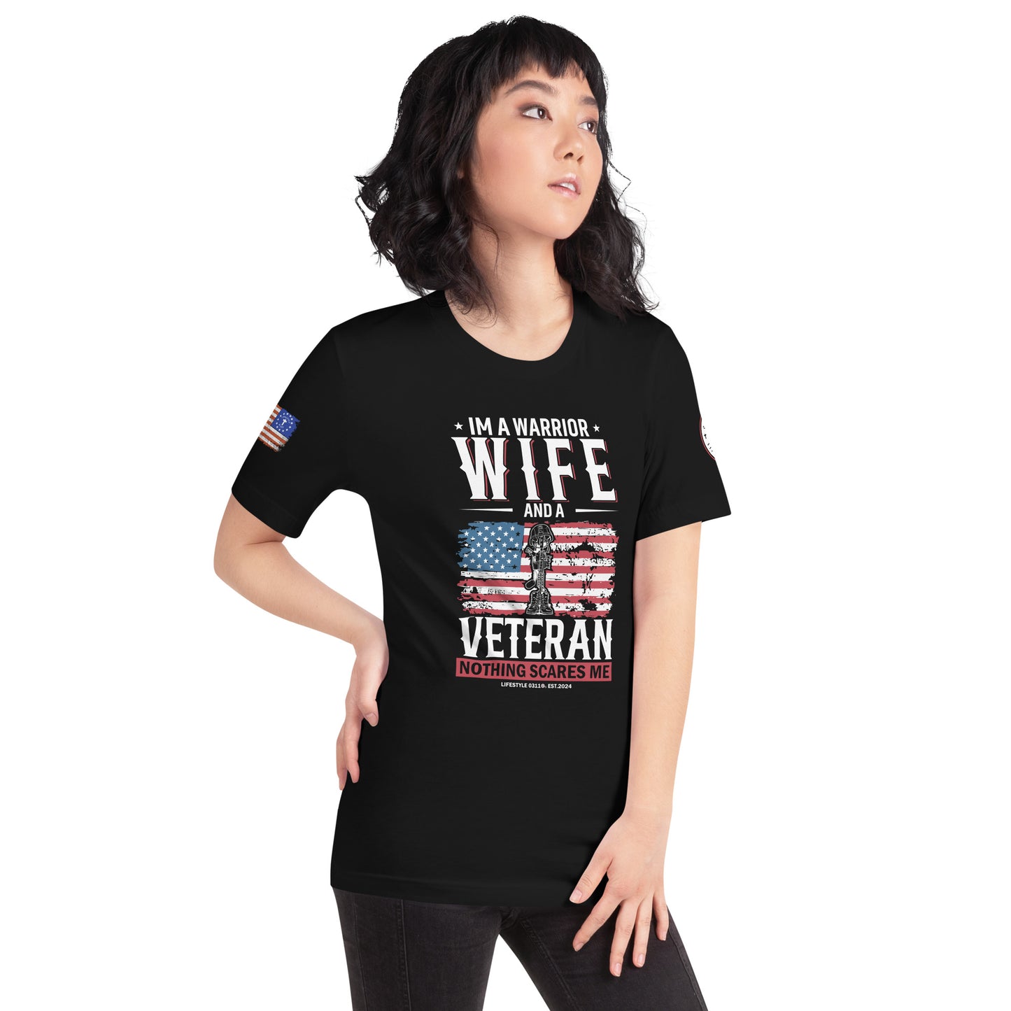 Wife, Worrier & Veteran  Unisex t-shirt