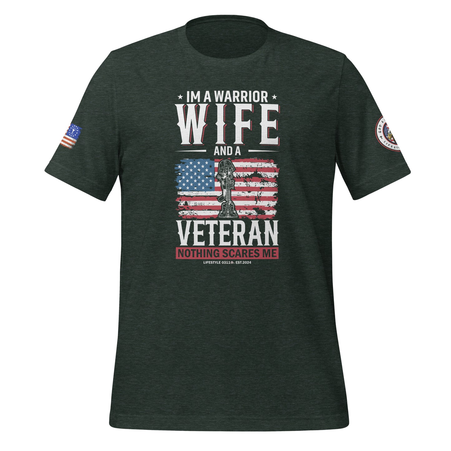 Wife, Worrier & Veteran  Unisex t-shirt