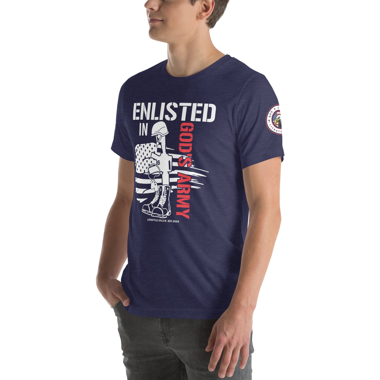 Enlisted in Gods Army Unisex t-shirt