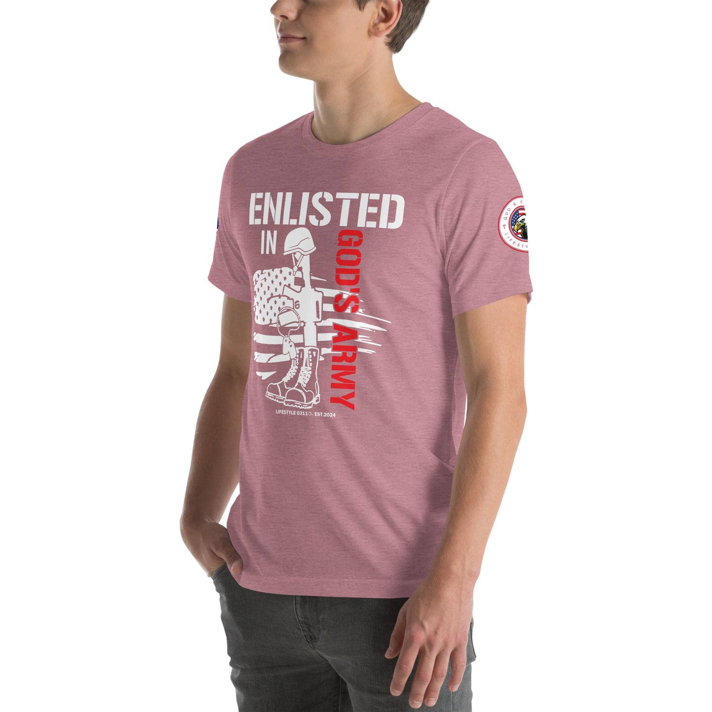 Enlisted in Gods Army Unisex t-shirt