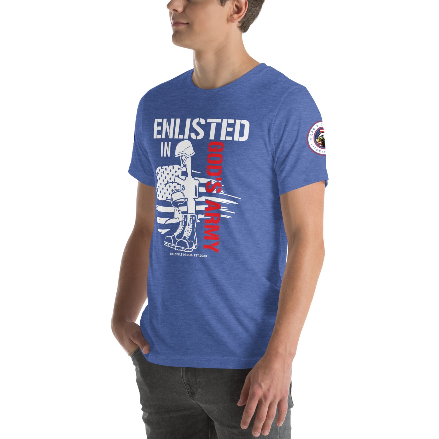 Enlisted in Gods Army Unisex t-shirt