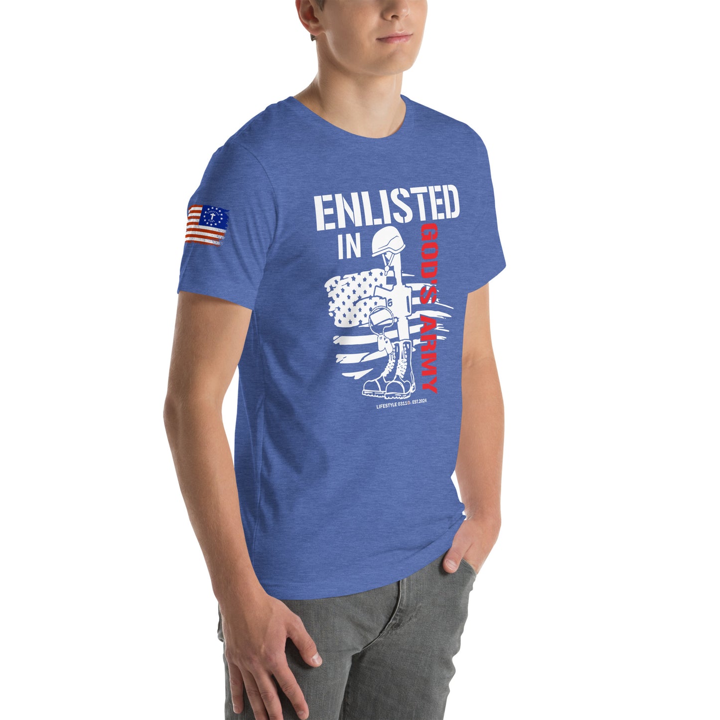 Enlisted in Gods Army Unisex t-shirt