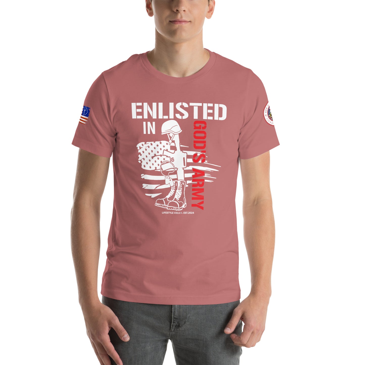 Enlisted in Gods Army Unisex t-shirt