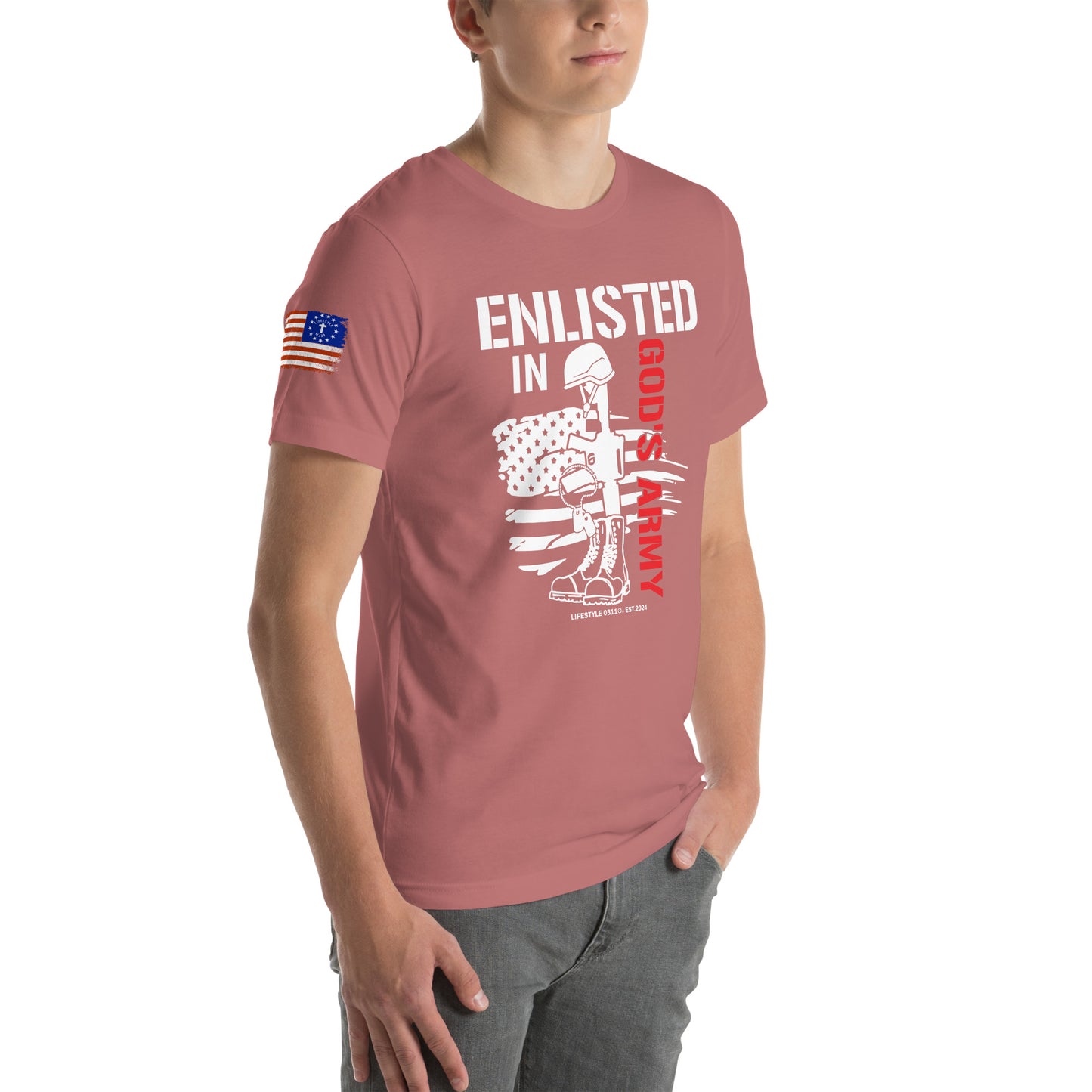 Enlisted in Gods Army Unisex t-shirt